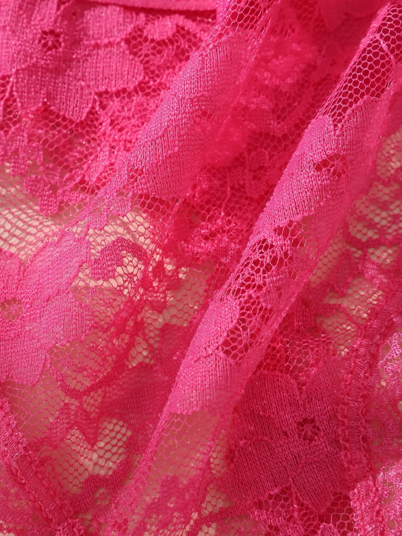 Awesomea pink lace fabric by Simples Market with floral pattern and sheer mesh