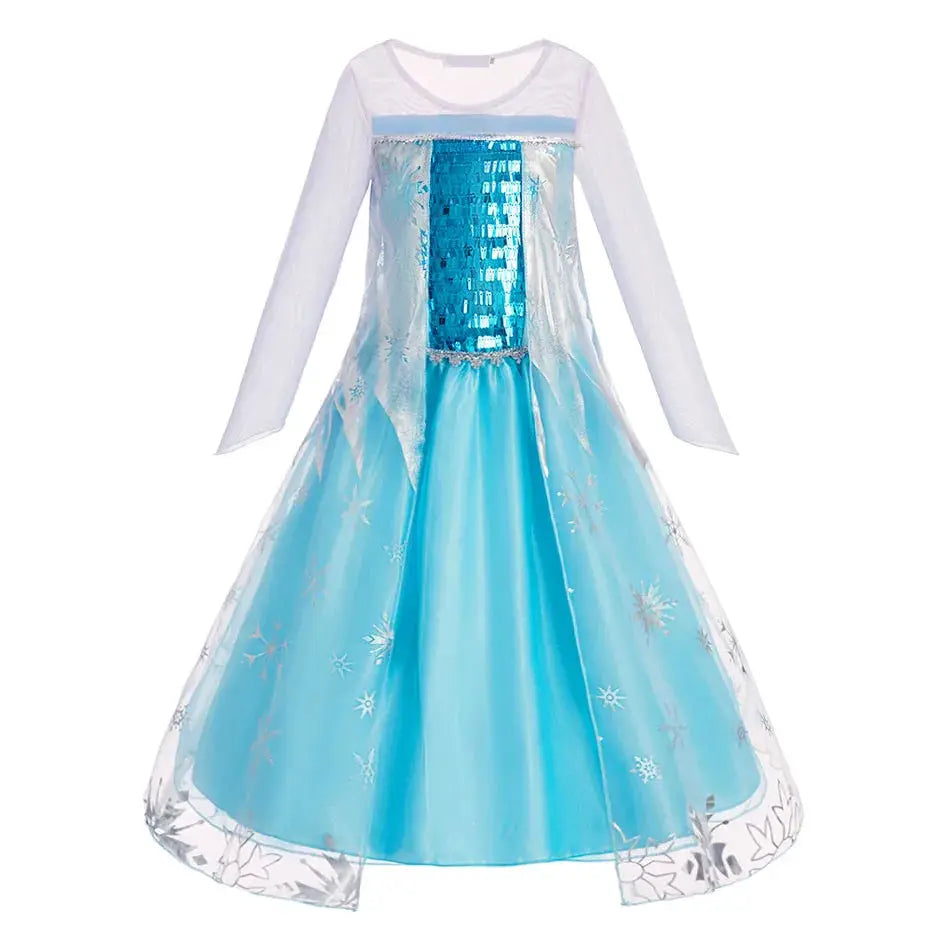 Girls Elsa Anna Rapunzel Jasmine Princess Dress Costume For Carnival Party Cosplay Halloween Christmas
