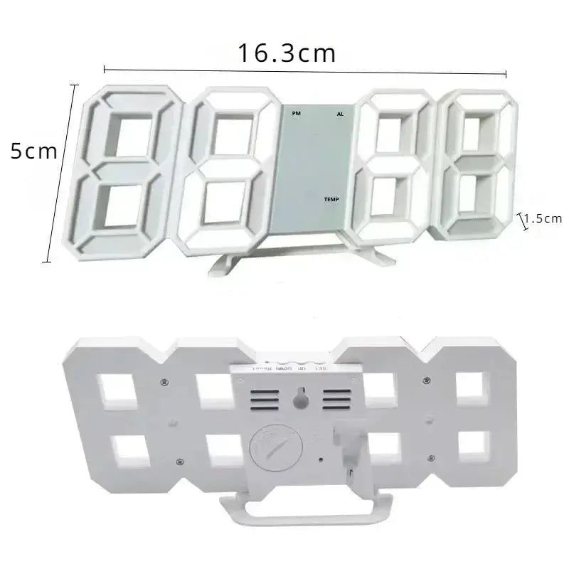 LumaTime Digital Wall Clock With Large LED Display Alarm Clock For Bedroom And Living Room Decor