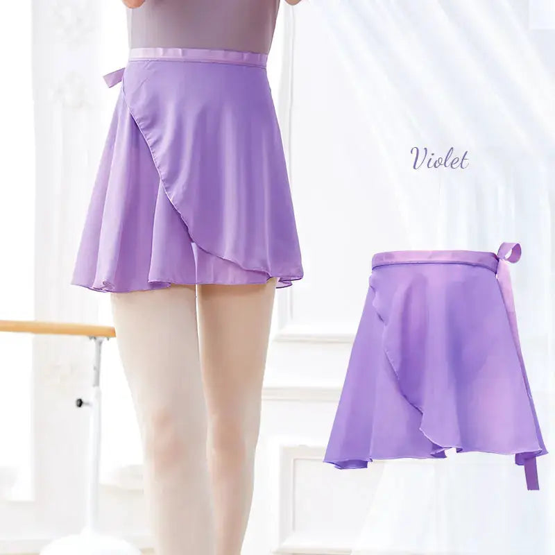 LunaDance Chiffon Wrap Ballet Skirt For Girls And Women Tie Up Tutu Dance Skirt In 19 Colors