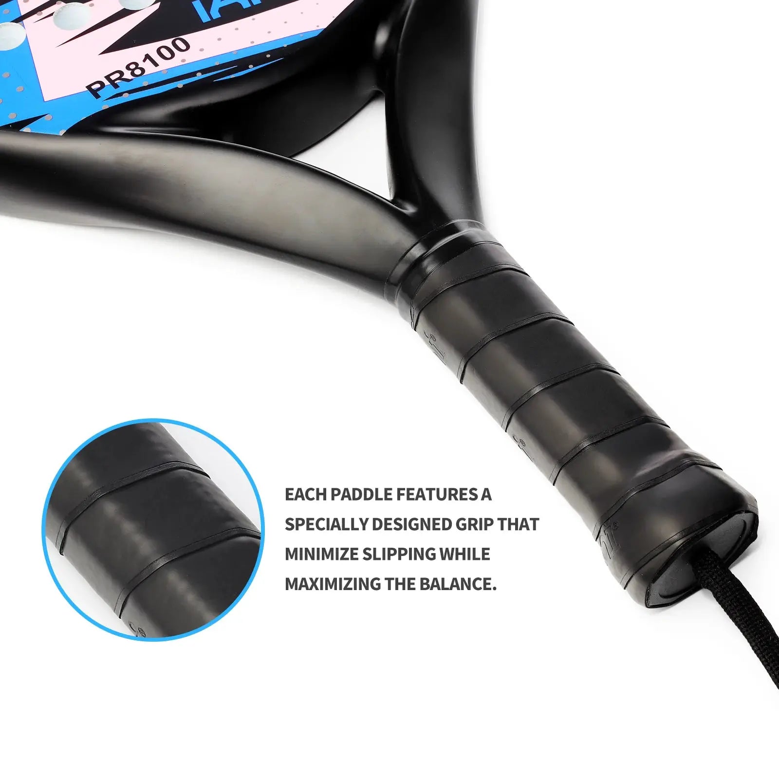 IANONI Padel Racket Carbon Fiber Surface With EVA Memory Flex Foam Core Lightweight Racquet