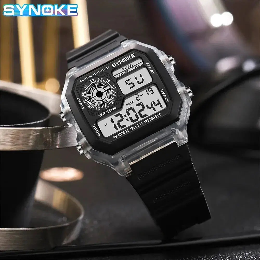Synoke Digital Sports Watch Luminous Backlight Waterproof Multifunction Timepiece for Men Women and Students
