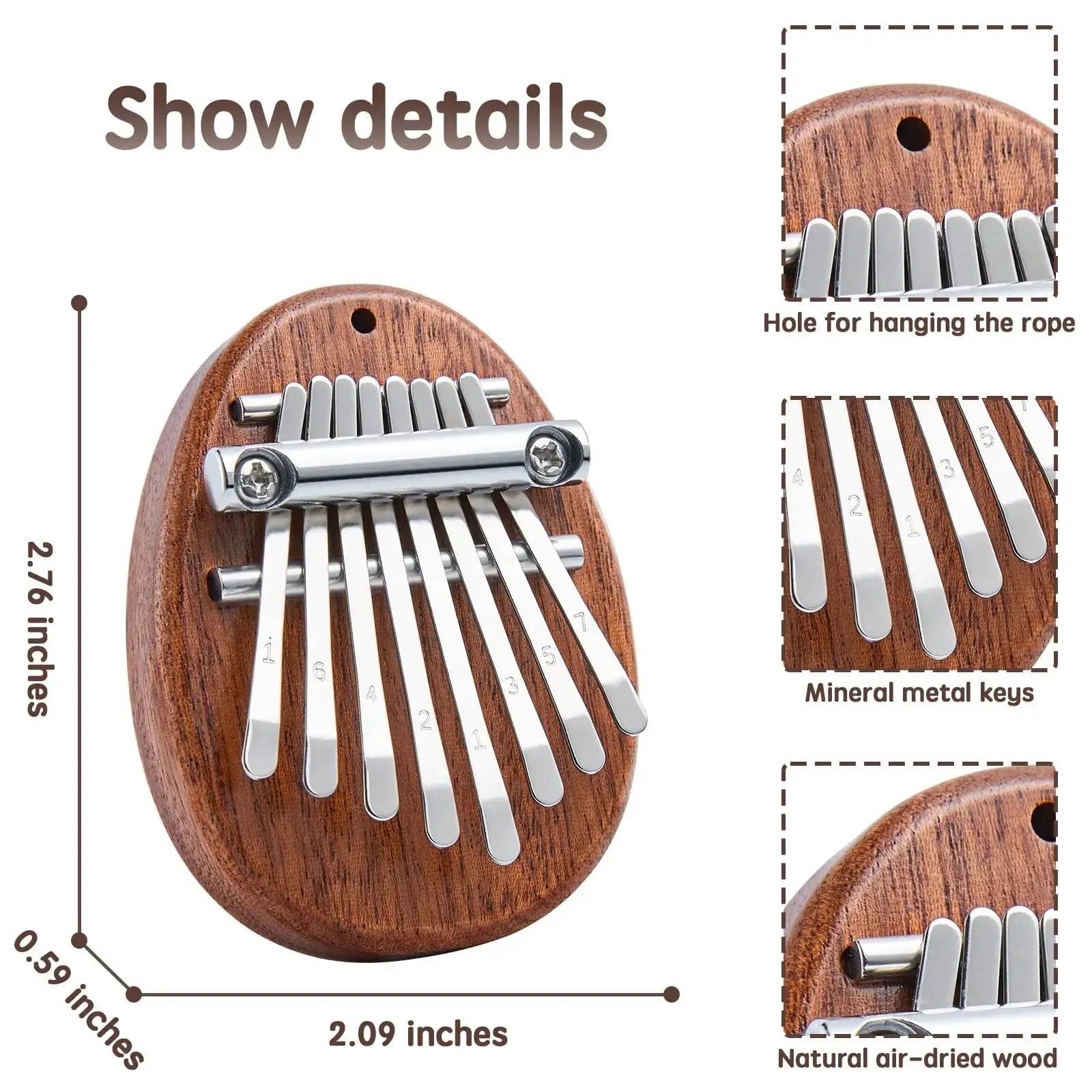 Mini Kalimba 8 Key Thumb Piano Water Drop Style Portable Gift Set For Kids Cute Exquisite Instrument