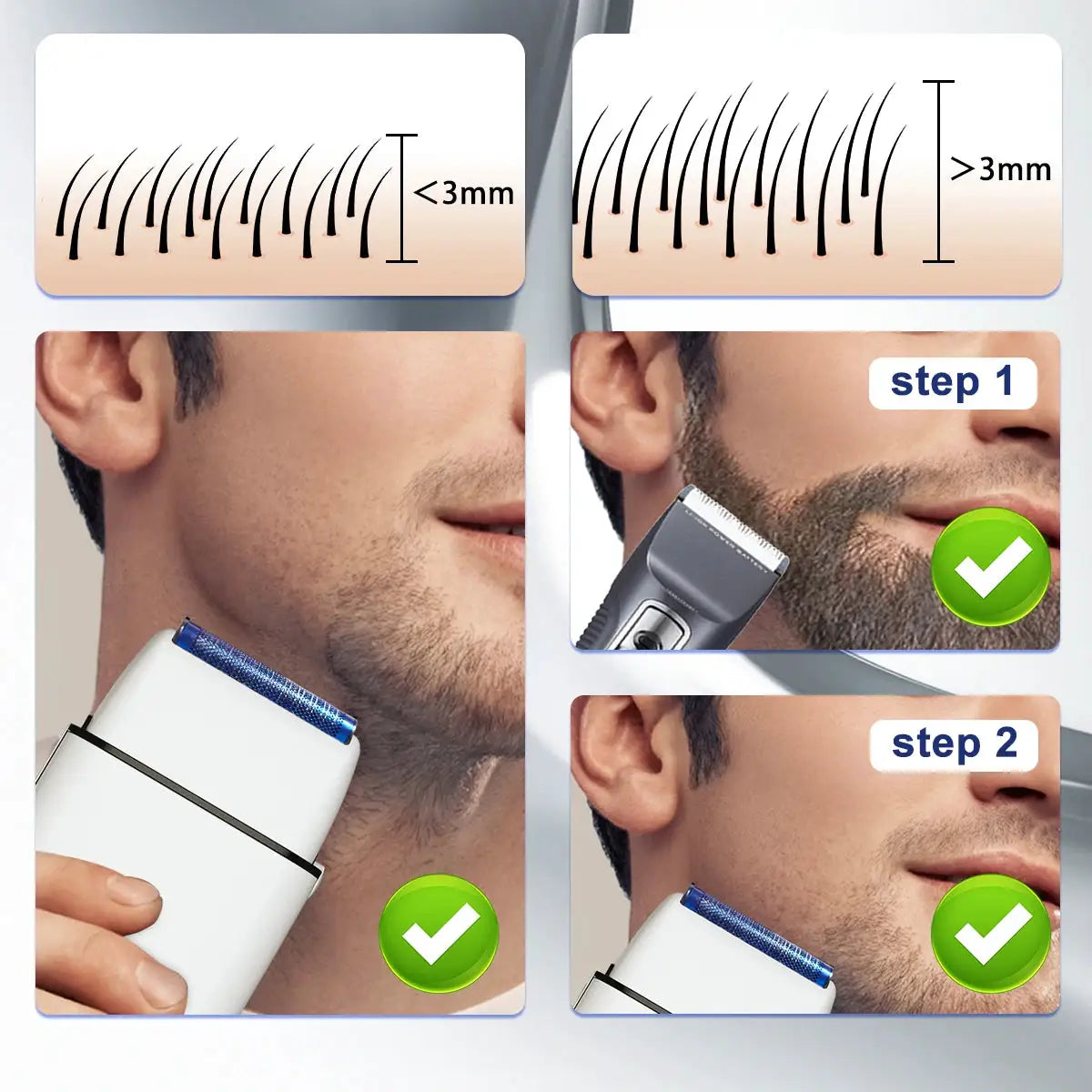 ROSYOUS RS620 men's electric shaver with blue trimming foil, double-foil design by Simples Market