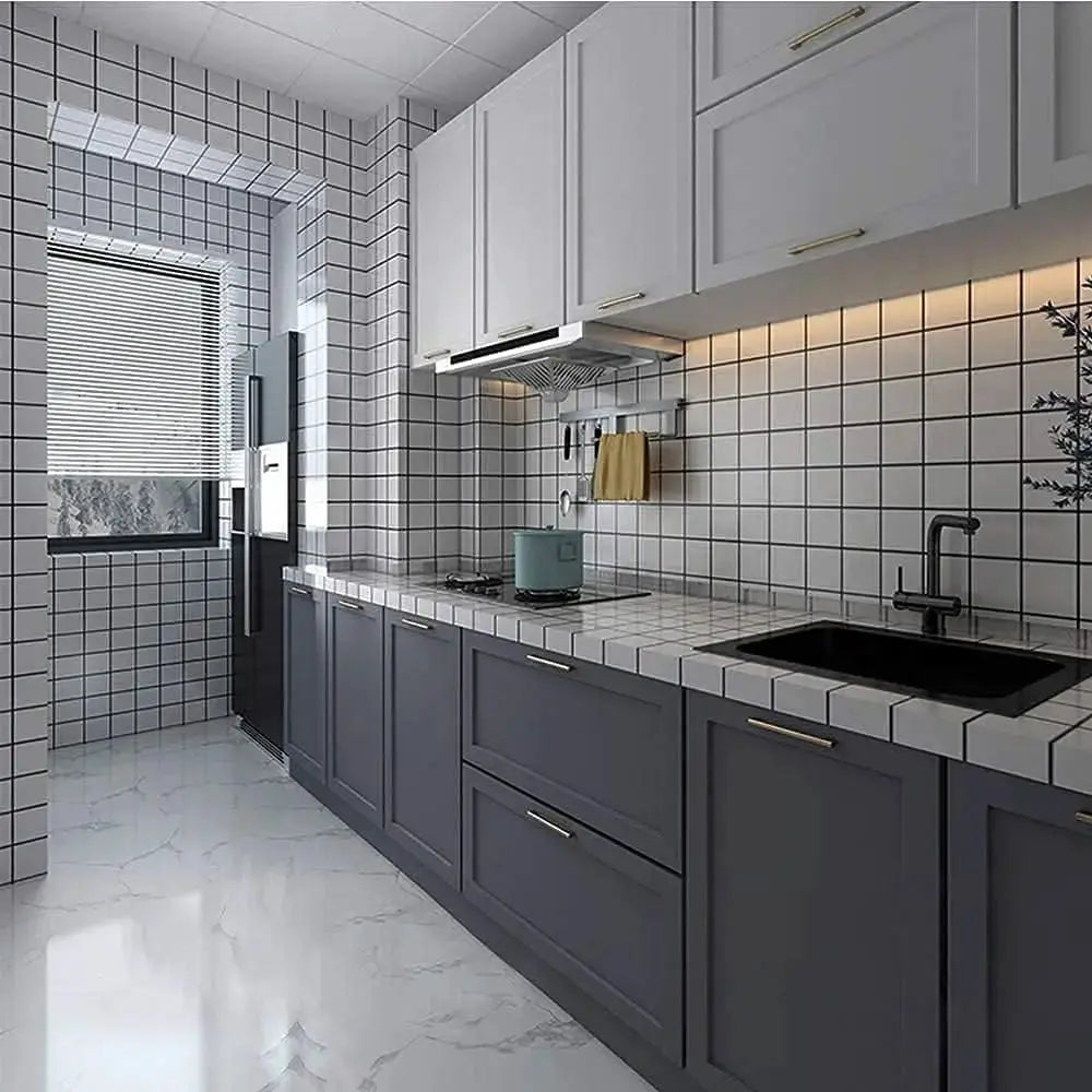 Thickened Pure Black Removable Waterproof Wallpaper Matte Self Adhesive Contact Paper for Walls Counters Cupboards PVC