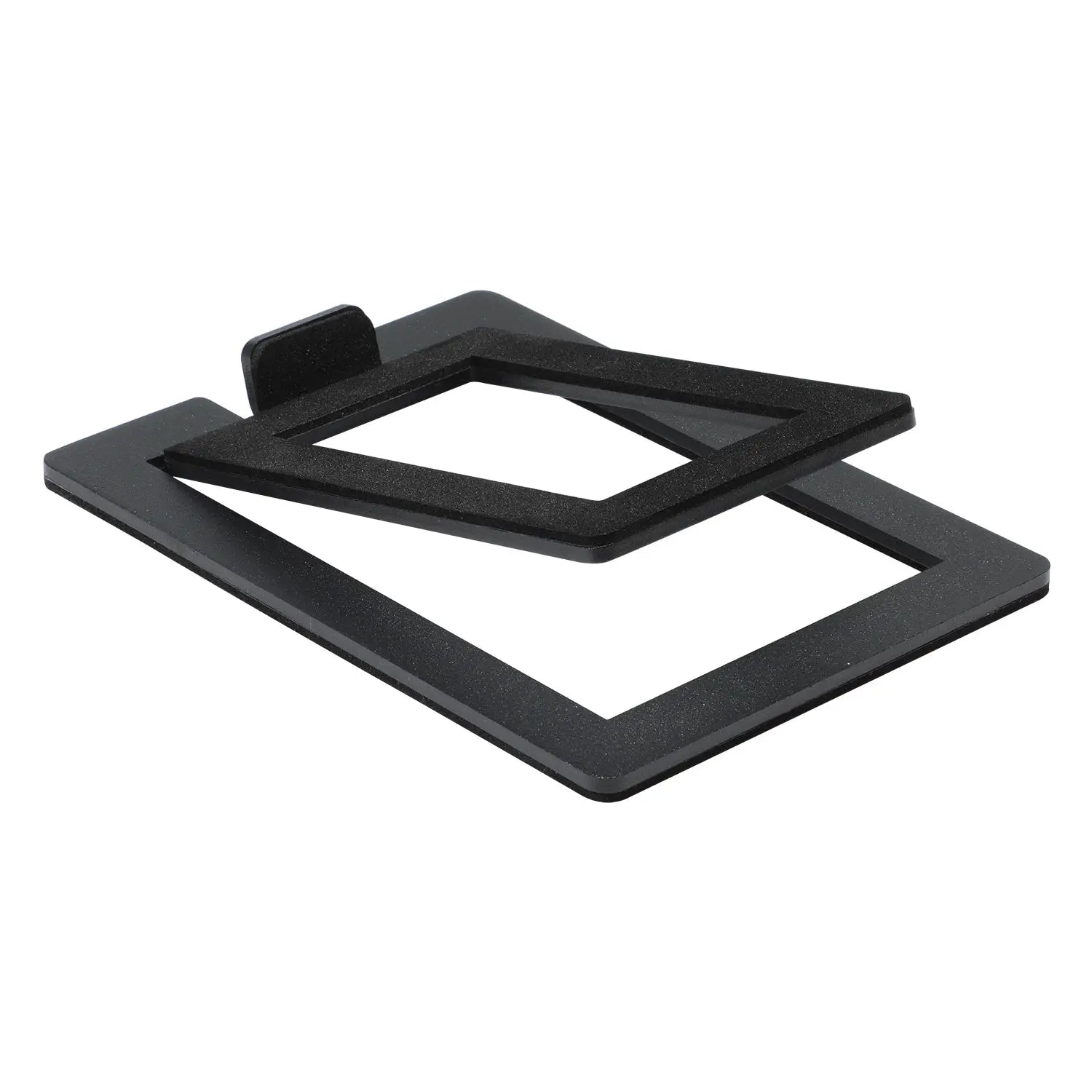 Speaker support base, black carbon steel with foam padding, for tabletop speakers
