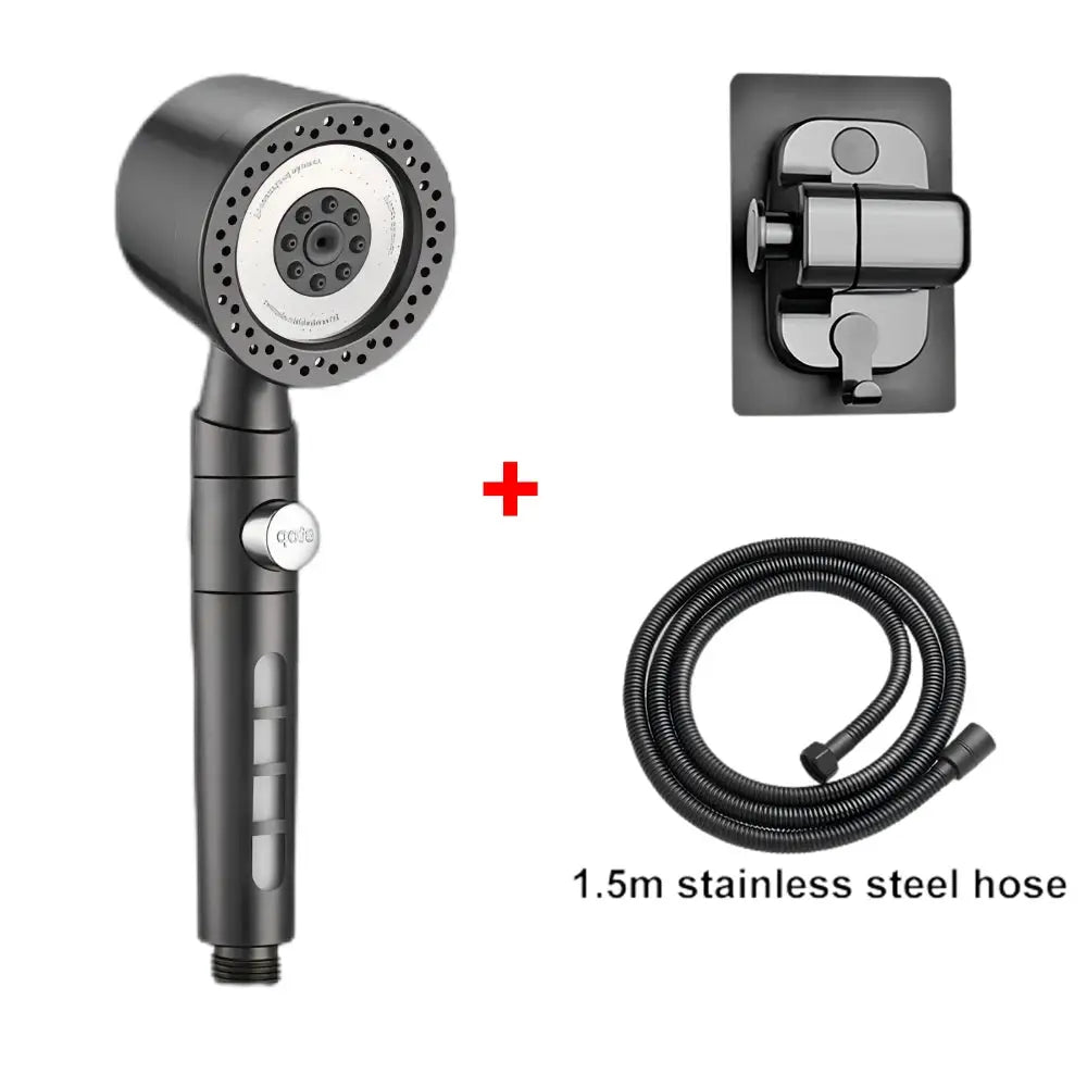5-mode handheld shower head kit by Simples Market with 1.5m stainless steel hose and wall mount