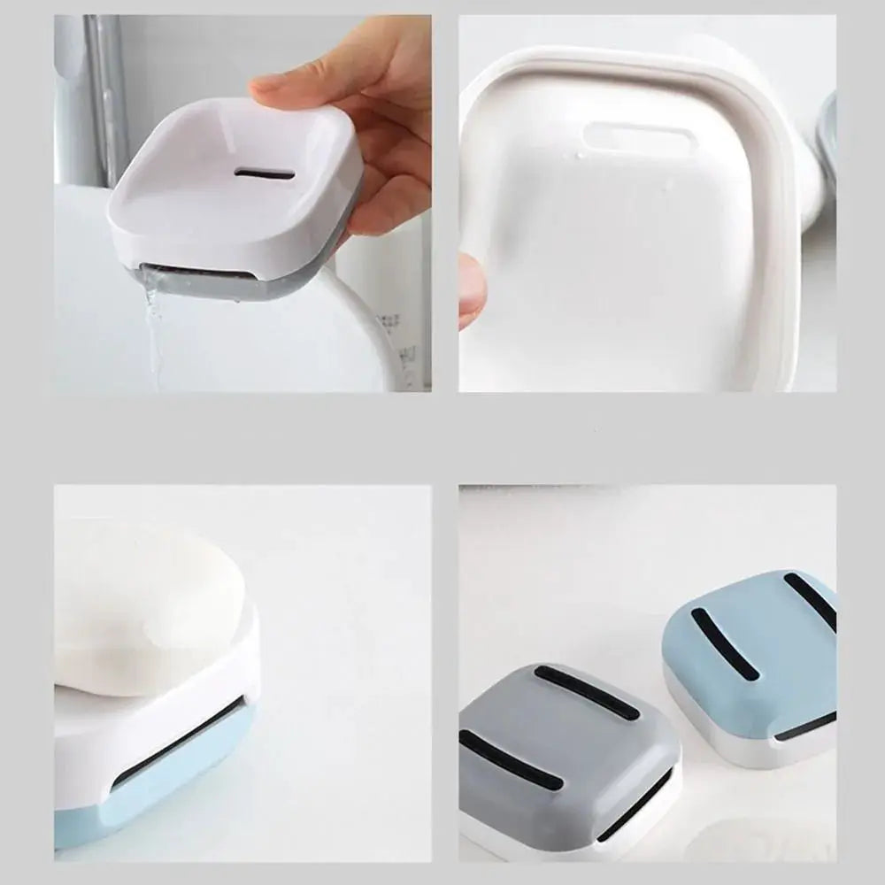 Simples Market 4-pack large-capacity electric toothbrush holders for bathroom countertops, white with blue or gray base.