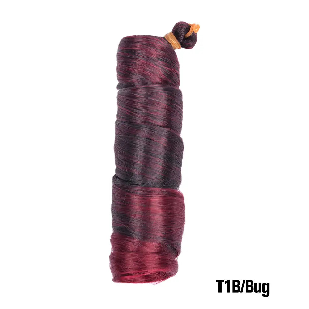 French Curls Braiding Hair 24in synthetic spiral curls in black to burgundy gradient