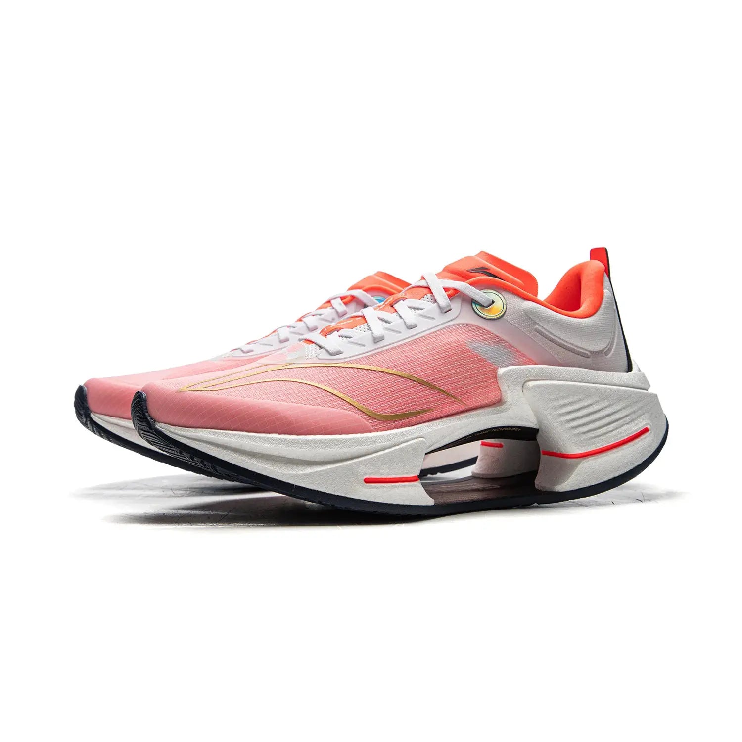 Li-Ning Shadow 3 Essential running shoes for men, coral pink upper with orange lining and white midsole