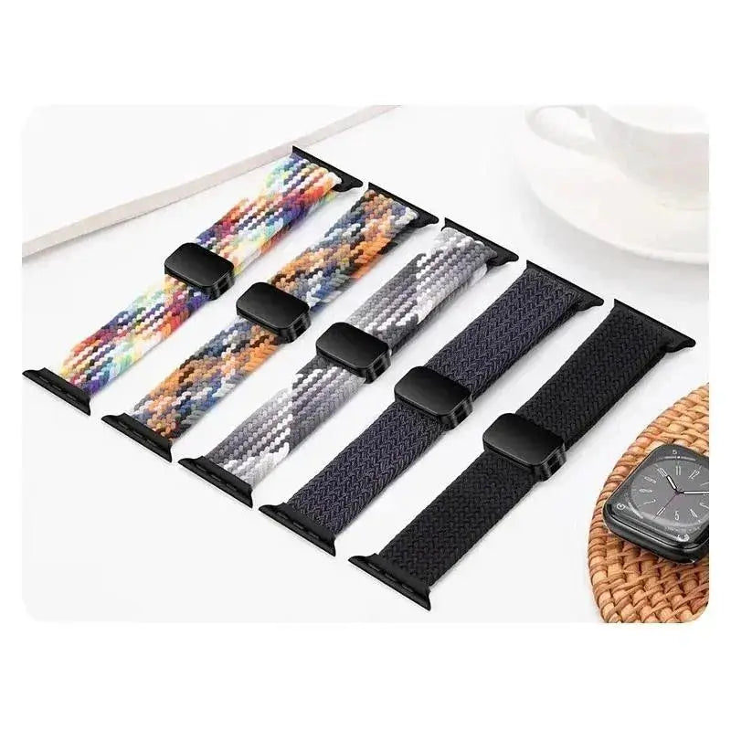 Nylon Braided Band Strap Compatible For Apple Watch S10 46mm 44mm 40mm 45mm 49mm 41mm 38mm iWatch series se 10 7 3 5 6 8 9 Ultra