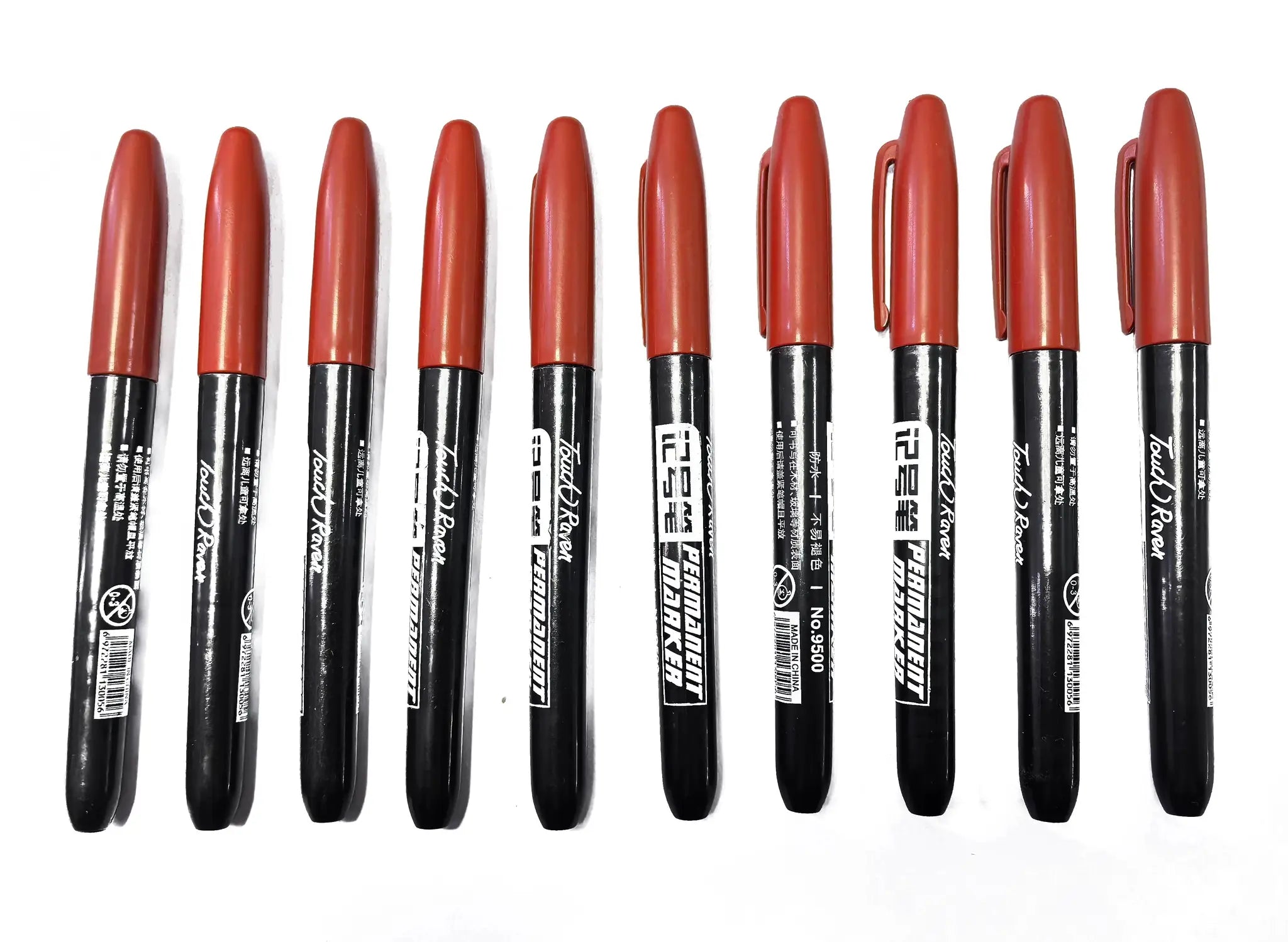 GraphixPro 6Pcs Permanent Marker Pens Set Black Blue Red Waterproof Ink Fine Tips For Manga Drawing