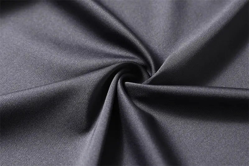 Men's business casual shirt fabric close-up in navy solid color