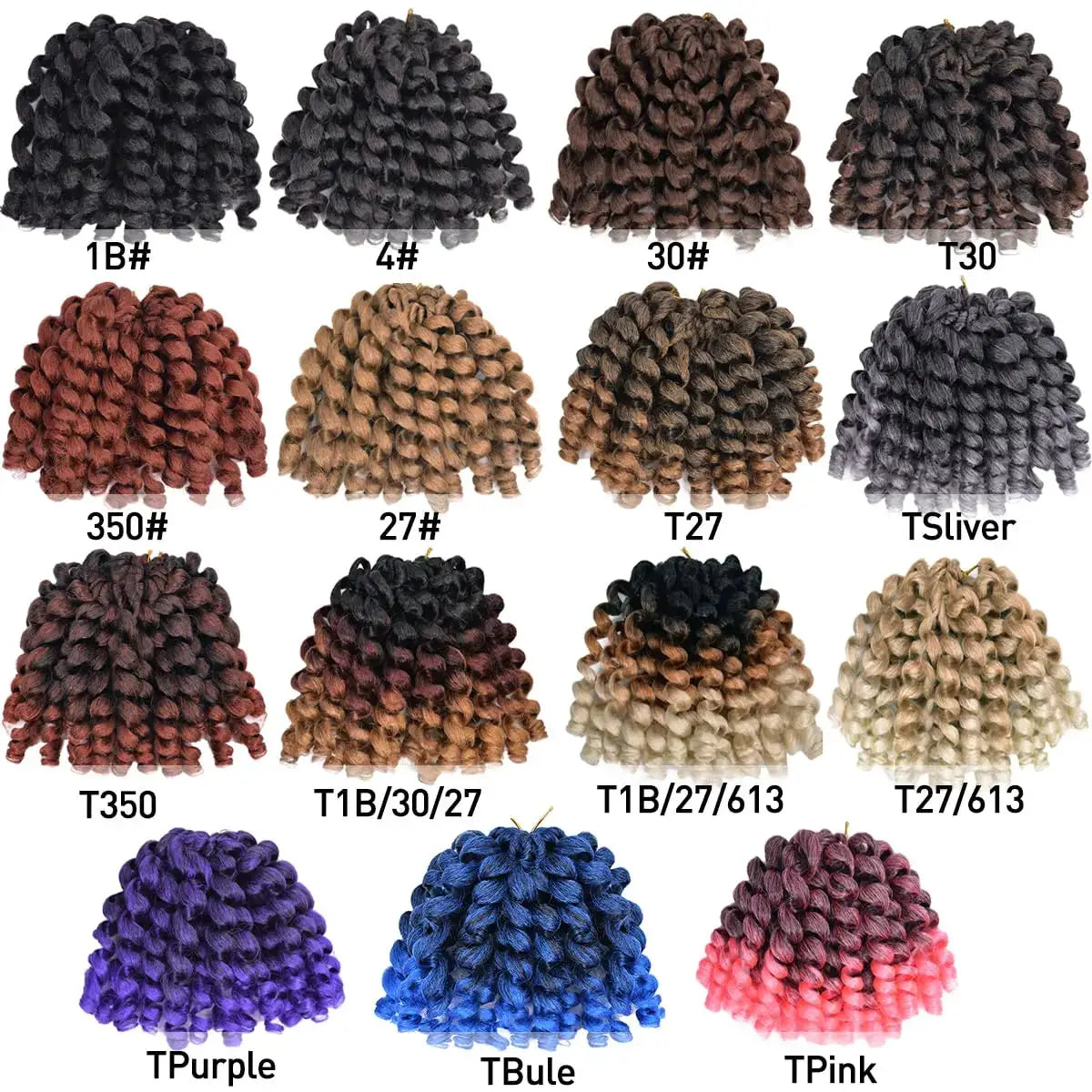 Simples Market synthetic ombre braiding hair with jumpy wand curl crochet braids; assorted shades