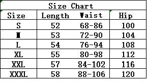 Simples Market men's cotton shorts size chart with length, waist and hip measurements for S–XXXL.