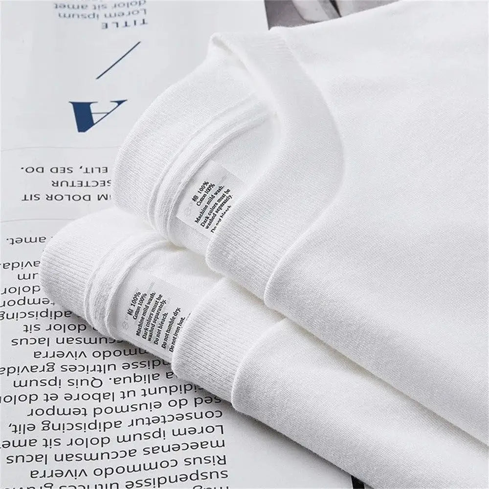 2 Pack 100 Percent Cotton Solid T Shirts Unisex Short Sleeve White Tees Casual Breathable Loose Fit Round Neck