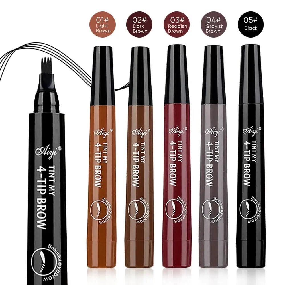 NovaBeauty Four Pronged Eyebrow Pencil All Day Waterproof Smudge Proof Brow Definition