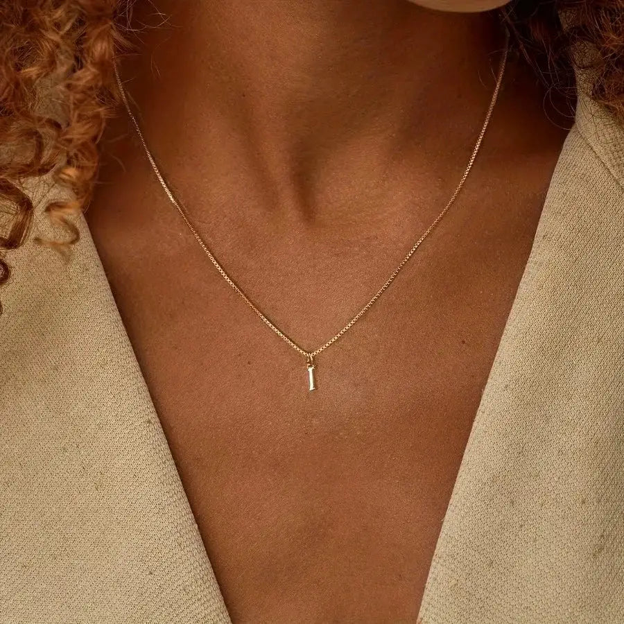 A Z Initial Necklace 18K Gold Plated Stainless Steel Letter Necklace for Women Personalized Gift