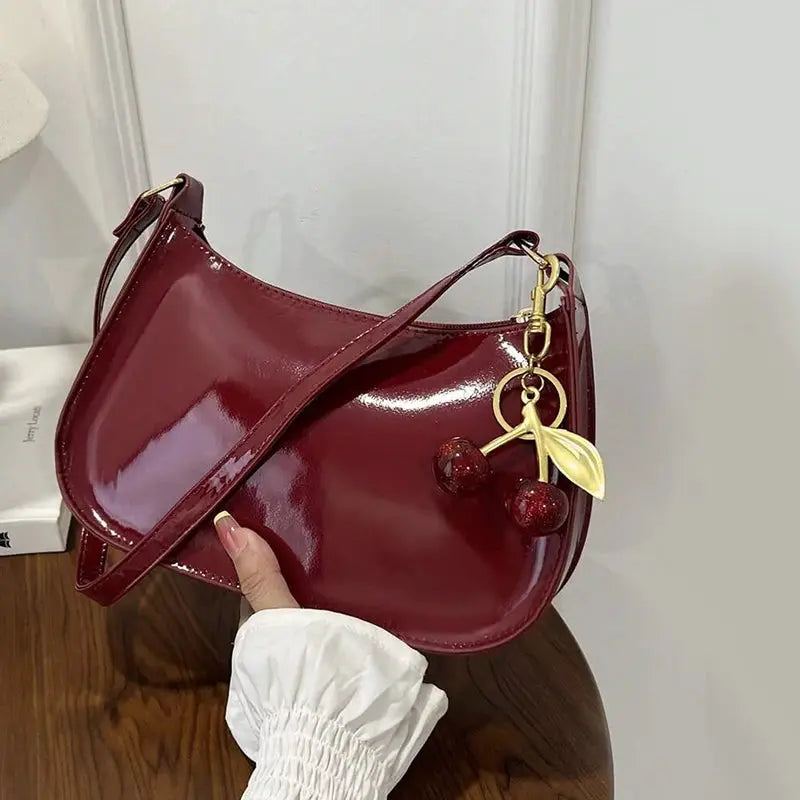 Retro Chic PU Leather Shoulder Underarm Bag With Multi Pocket Interior For Easy Organization