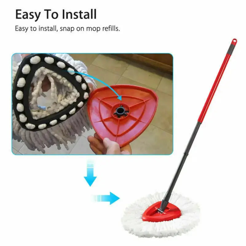 Mop head replacement for Easy Wring and Clean Floor Mop Turbo Microfibre, Simples Market, red handle