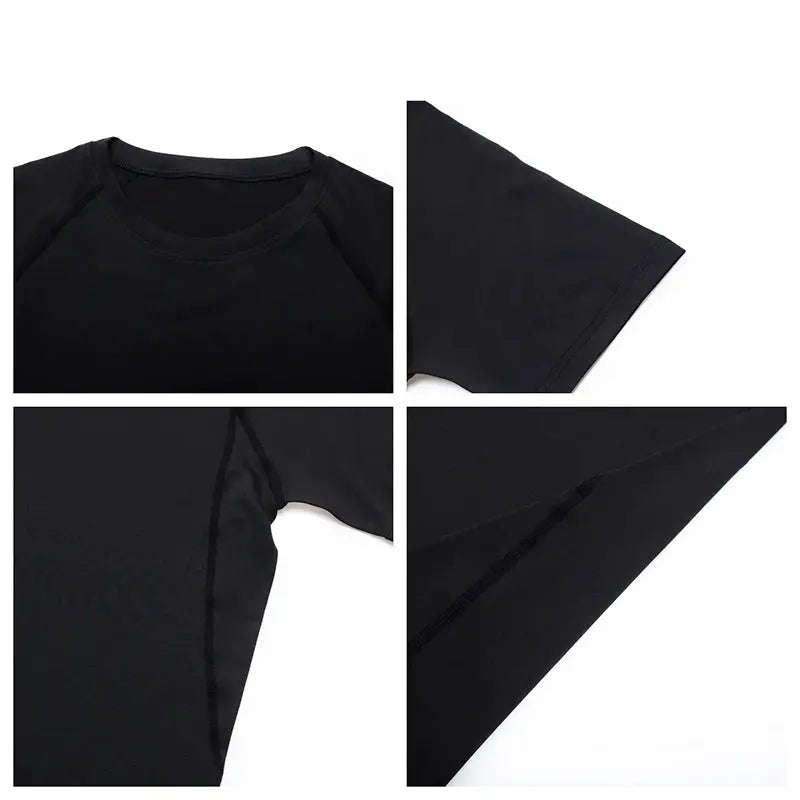 Mens Compression Running T Shirt Quick Dry Short Sleeve Rashguard Gym Sportswear
