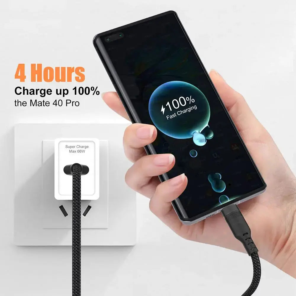 HyperCharge USB Type C Braided Extended Cable 3m 5m 8m Fast Charging And Data For Huawei Xiaomi Oppo Durable