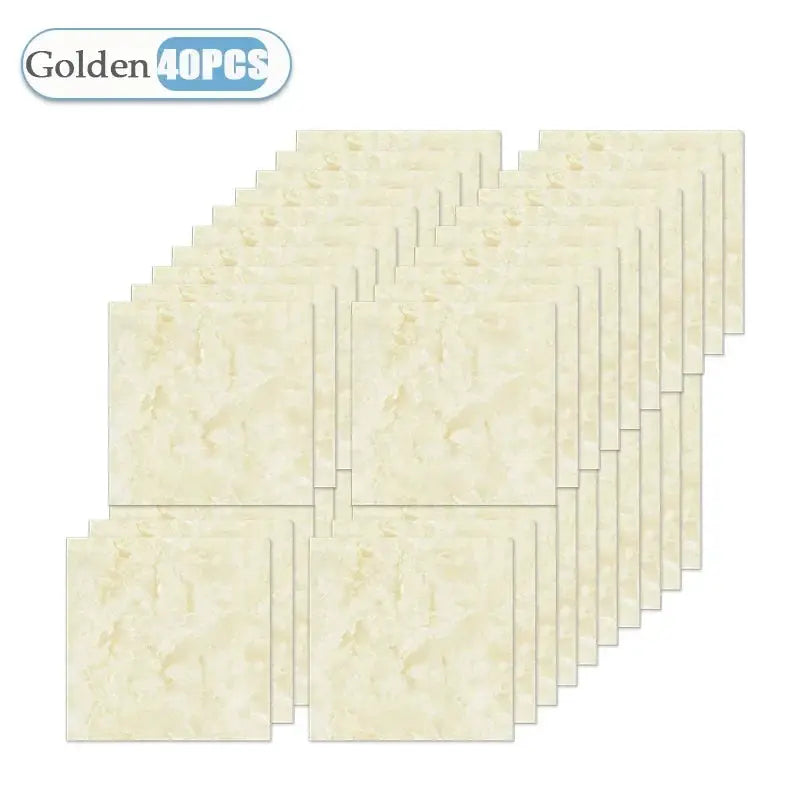 Self-adhesive beige tile wallpaper stickers, 40pcs, 30x30cm, waterproof for kitchen and bathroom by Simples Market