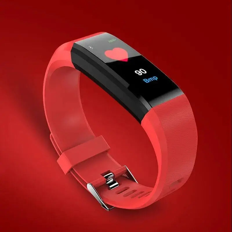 115Plus Bluetooth Smartwatch Fitness Bracelet for iOS and Android Heart Rate Sleep Tracking