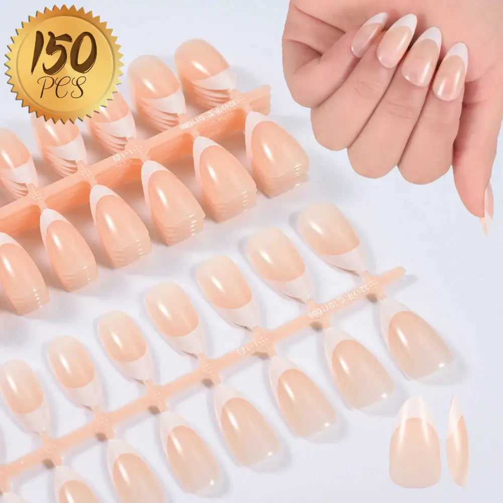 Nailuxe Light Pink Press On Nails Short To Medium Square Full Cover Tips 100 Piece Set For Hands And Feet