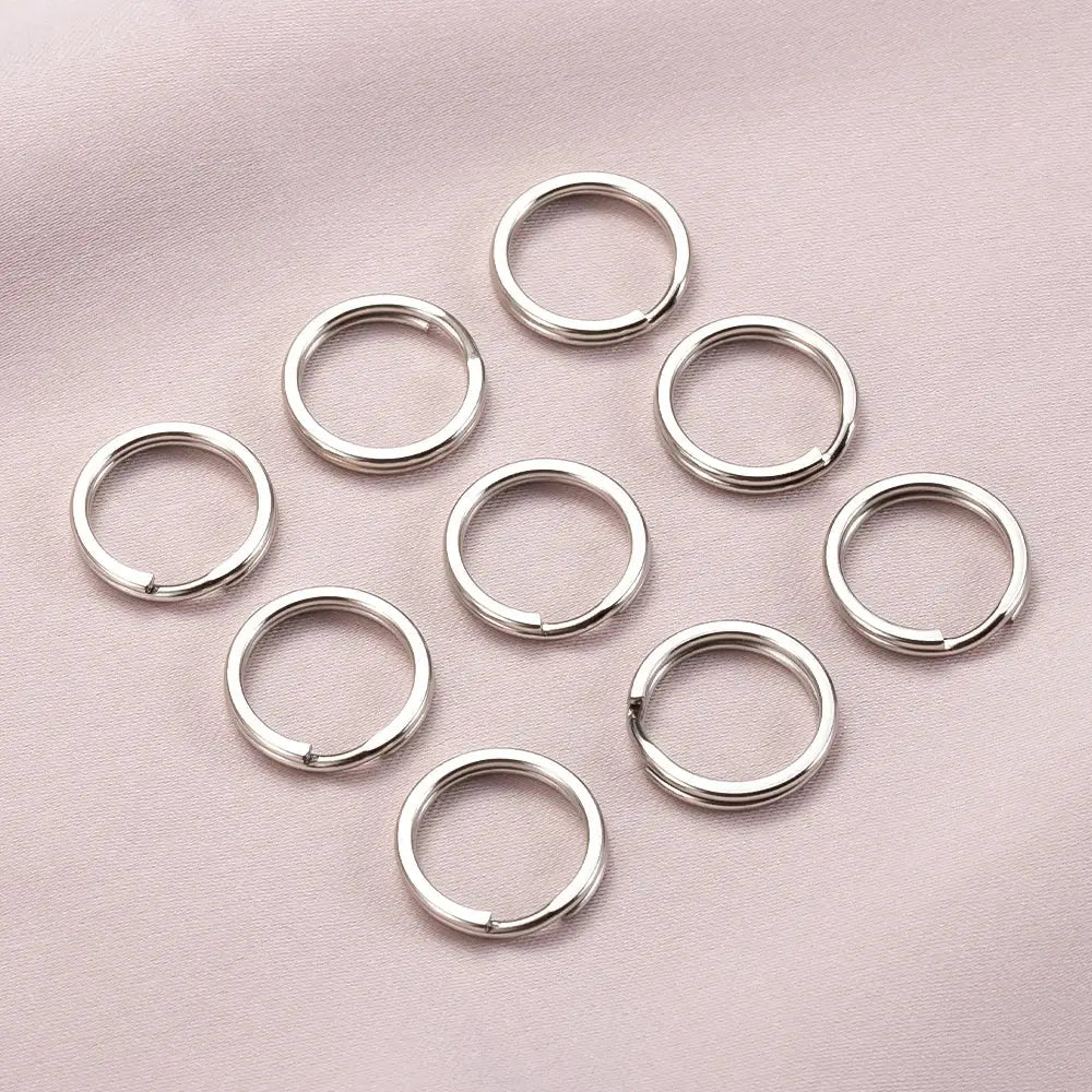 Key rings, 20pcs silver metal alloy, 1.5x20mm round flat split rings for DIY jewelry — Simples Market