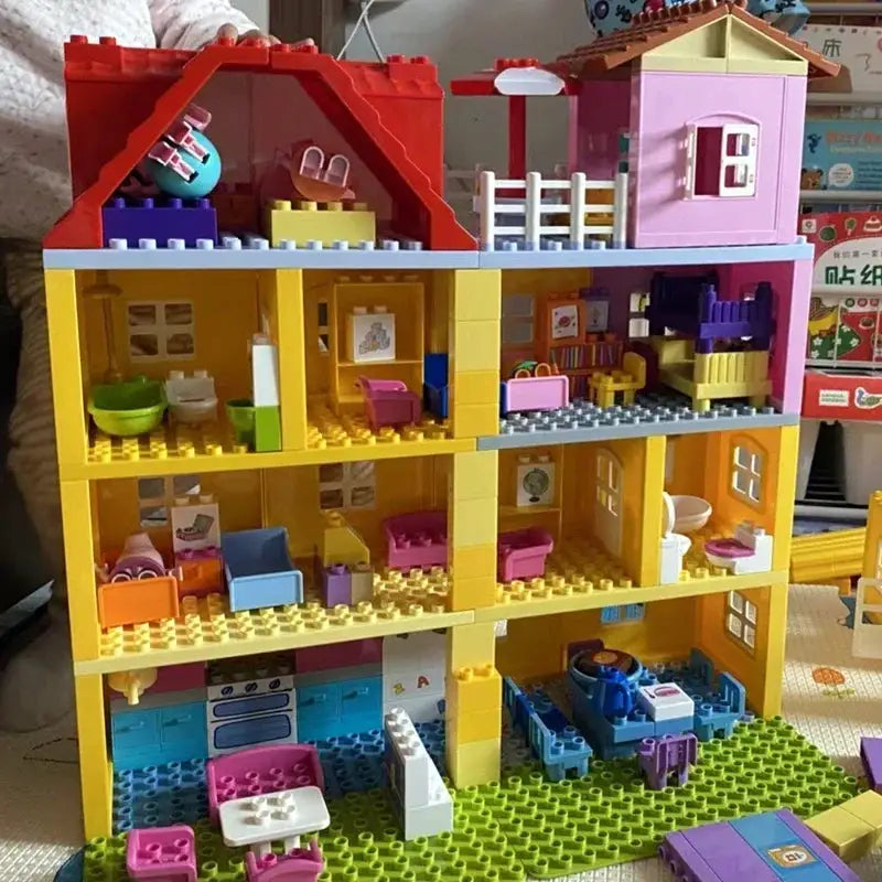 Big Building Blocks Play House Furniture Accessories Indoor Bed Compatible Large Bricks Assemble Toys For Kids Gift