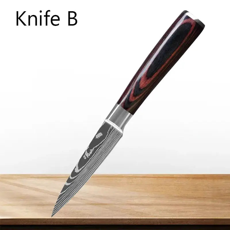 Professional Kitchen Knife Set 5Cr15Mov Stainless Steel Knives For Fruit Peeling Boning Paring Meat Cleaver