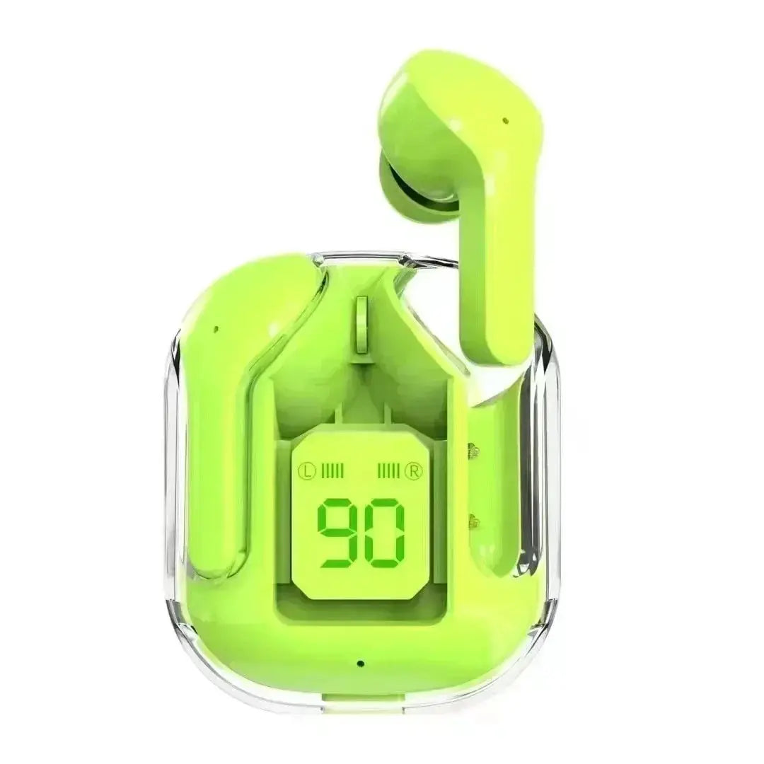 T2 Wireless Bluetooth Earphones With HiFi Sound And LED Power Display Transparent Design