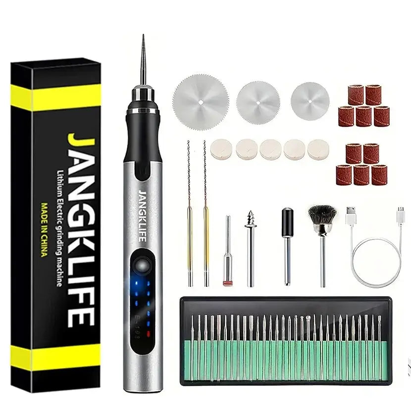 JANGKLIFE Cordless USB Rotary Tool Kit For Woodworking Engraving Jewelry Metal Glass Mini Wireless Drill