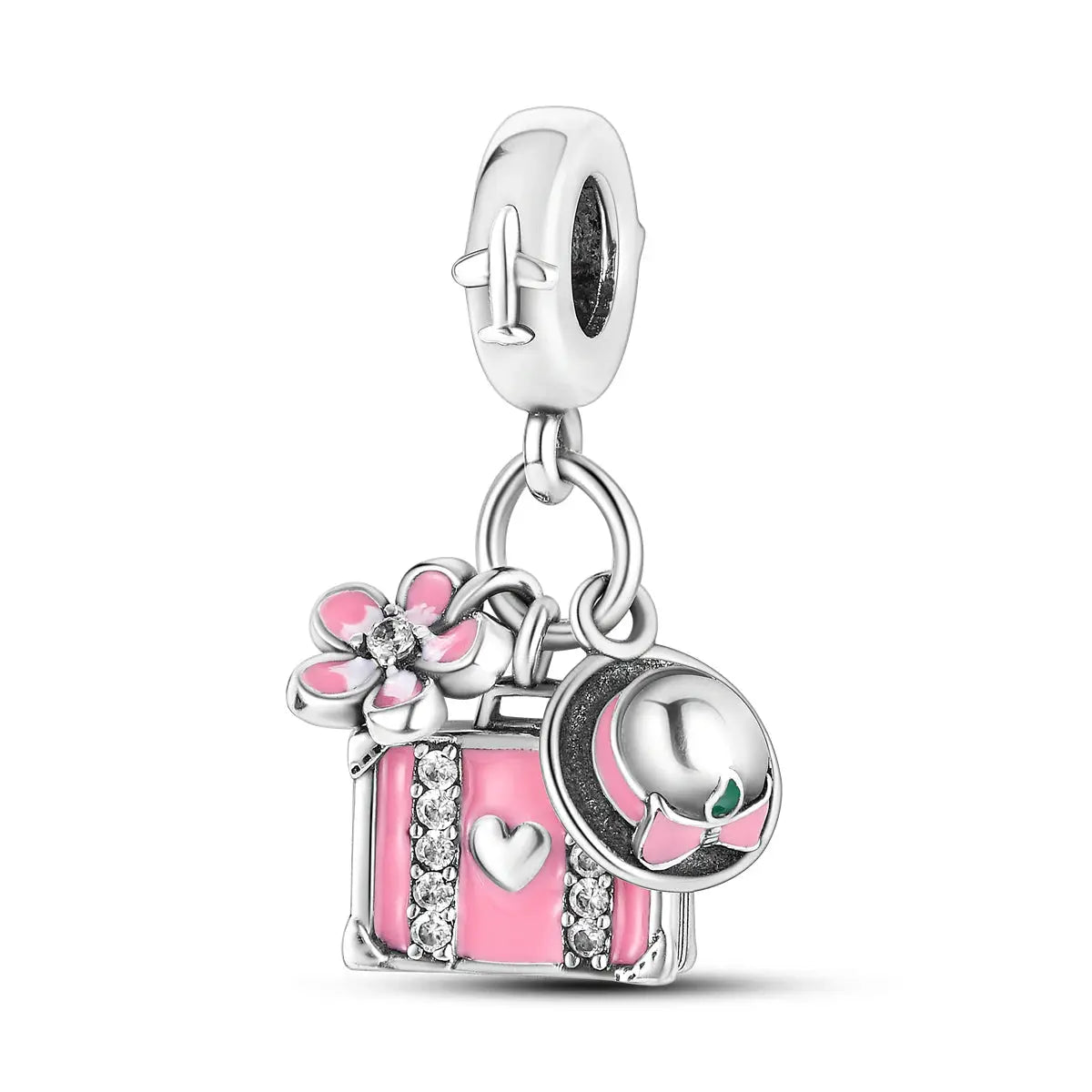 Travel Charm 925 Silver Plane Pendant Eiffel Tower Bead Charm For Bracelet Women Fashion Jewelry