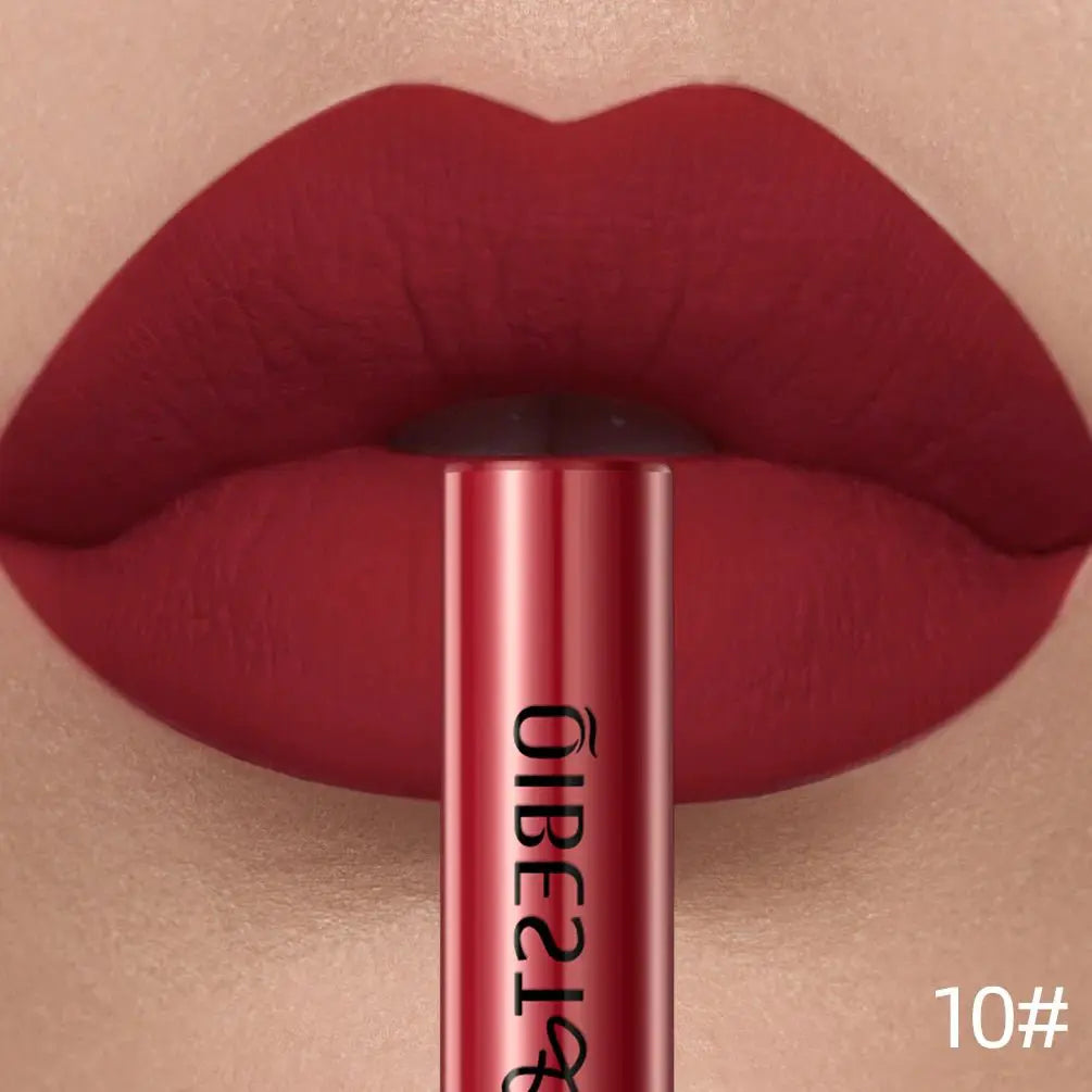 QIBEST Matte Liquid Lipstick Waterproof Long Lasting Velvet Lip Gloss Tint Tube Matte Nude Pigment Red Lipgloss Lips Makeup - Simples Market