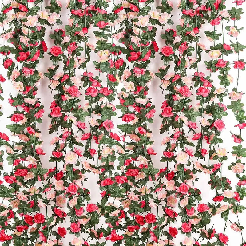 250CM Artificial Rose Flowers Vine For Wedding Decor Home Room Outdoor Garden Arch Rattan DIY