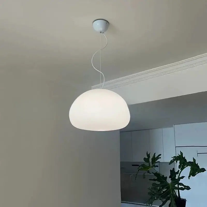 Nordic Creative White Glass Ball Pendant Light by Simples Market, glass globe with spiral cord