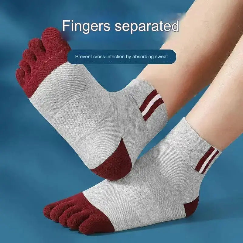 5 Pair Mens Five Toe Cotton Socks Breathable Split Toe Sports Socks For Men High Quality Casual
