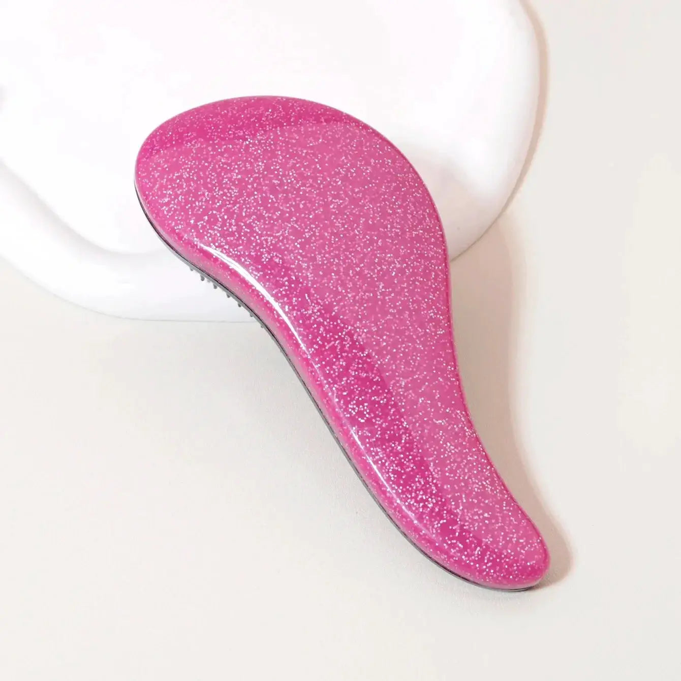 Smoothing brush by Simples Market, pink glitter handle for natural, wet & dry hair