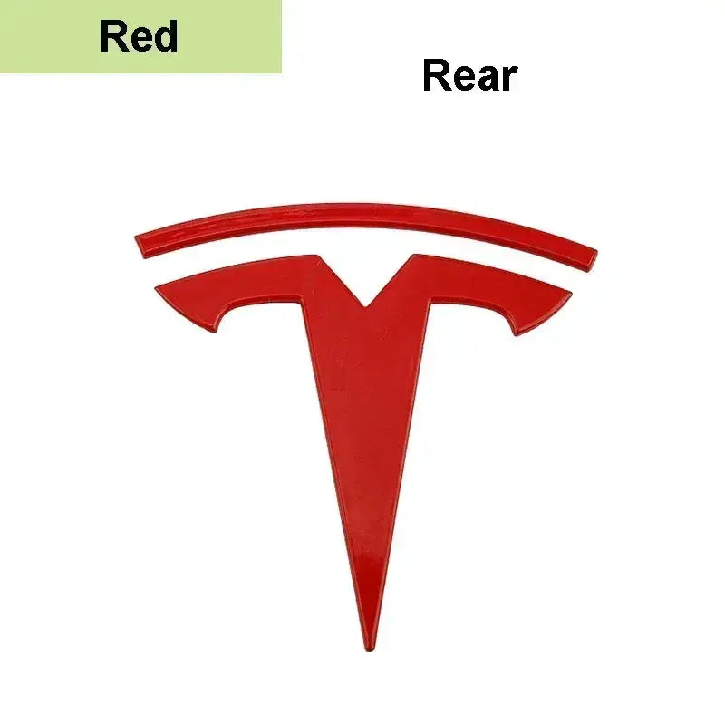 Tesla logo emblem, red zinc-alloy front hood badge for Model 3/Y