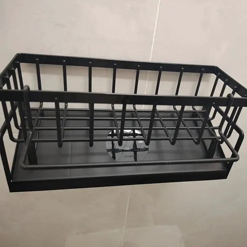 DrillFree Home Sink Organizer Waterproof Multi Use Sponge And Soap Holder Draining Rack For Kitchen Countertop