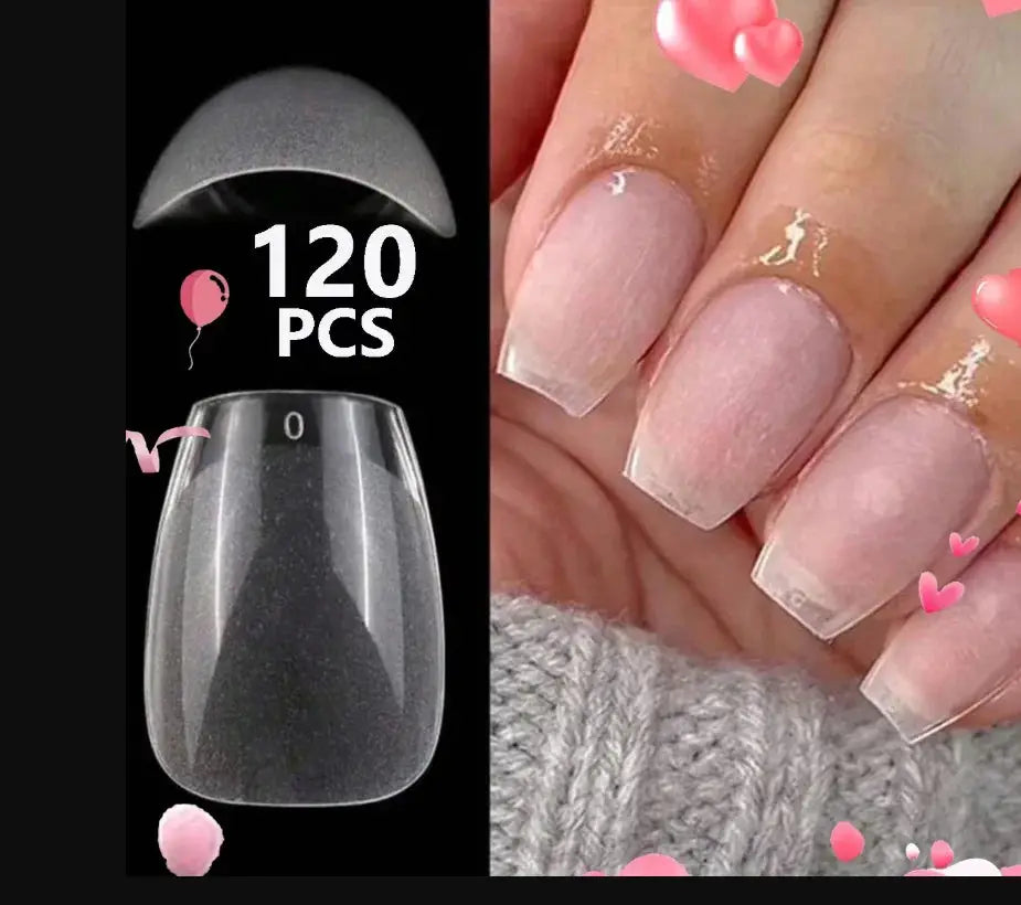 Nailuxe Pro Nails 550 Piece Soft Gel Nail Tips Medium And Short Full Coverage Matte Apricot Coffin Head Shape