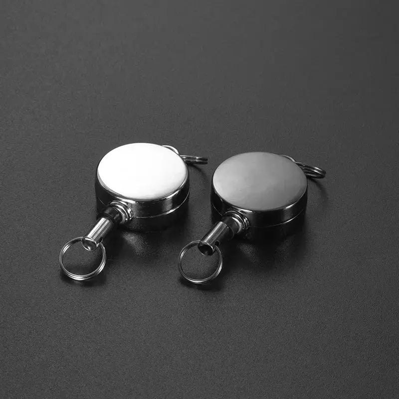 Retractable Key Chain With Durable Metal Construction And Smooth Recoil For Keys And ID Card Holder With Anti Theft