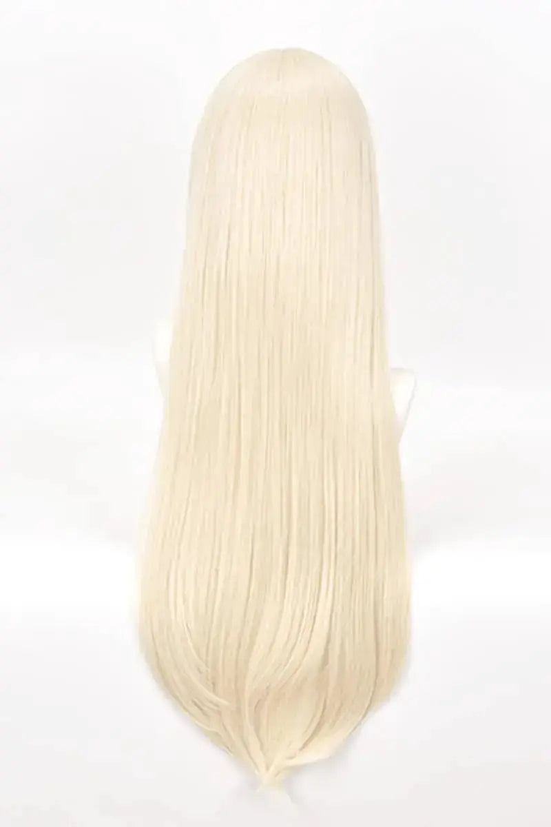 Creamy Blonde Long Straight Bangs Wig for Cosplay, back view