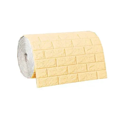 Retro Brick Wall Decor Self Adhesive 3D Brick Pattern Wall Sticker Roll PE Foam Wallpaper For Quick Room Update