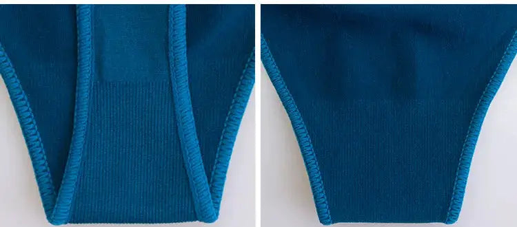 Thong underwear Simples Market blue solid-color G-string with elastic-wide waistband