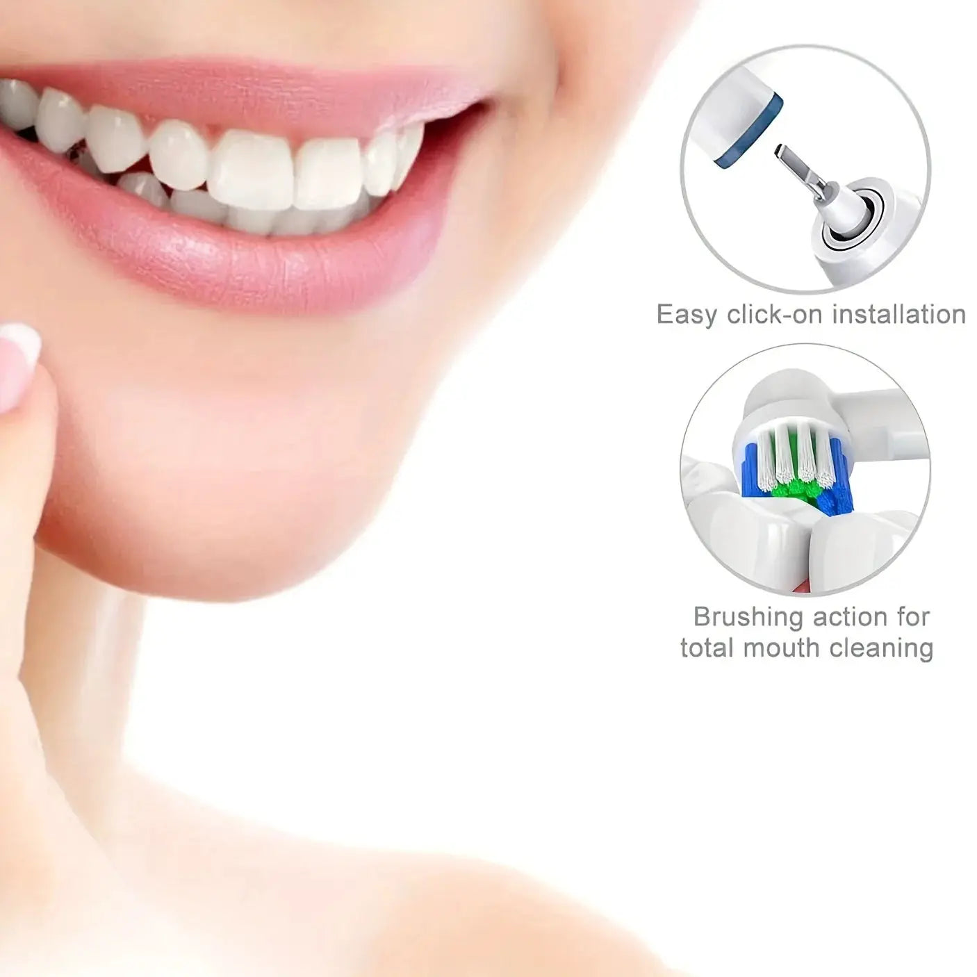 Oral B Compatible Replacement Toothbrush Heads For Braun Electric Toothbrushes With Soft And Medium Nylon Bristles