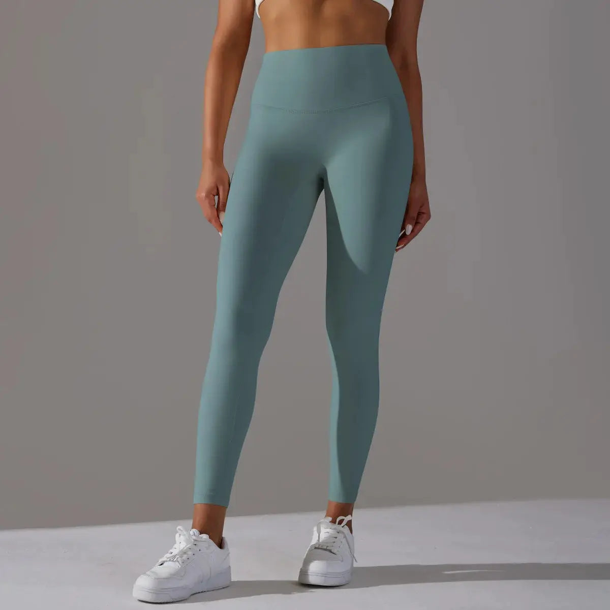 High Waist Naked Feeling Leggings for Women in teal by Simples Market; gym and yoga pants