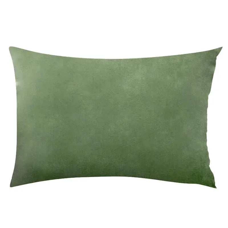 Velvet cushion cover in green, 30x50, for living room sofa decor.
